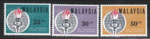 Malaysia 1964 Sc 9-11 Eleanor Roosevelt MNH