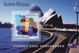 Guinea-Bissau 2001 TENNIS-TABLE WINNERS SYDNEY 2000 OLYMPICS Souvenir Sheet MNH