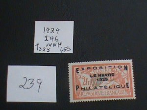 FRANCE 1929 MNH SC 246 OVERPRINT SET  VF  $1325 (239)