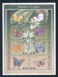 [28567] Congo Kinshasa 2001 Butterflies Schmetterlingen Papillons  MNH Sheet