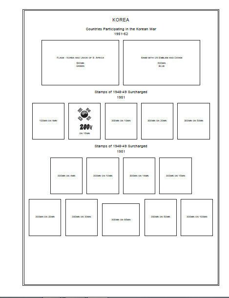 PRINTED KOREA [CLASS.] 1884-1960 STAMP ALBUM PAGES (33 pages)
