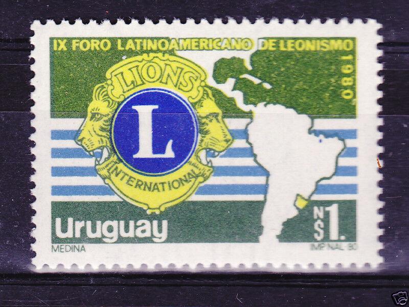 URUGUAY Sc#1067 MNH STAMPS Lions 9th international forum Emblem & America Map