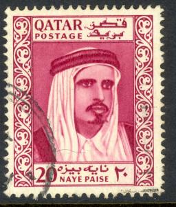 QATAR 1961 20np SHEIK AL THANI Sc 28 VFU