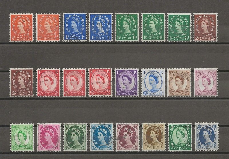 GREAT BRITAIN 1952-4 SG 515/31 USED Cat £62.50