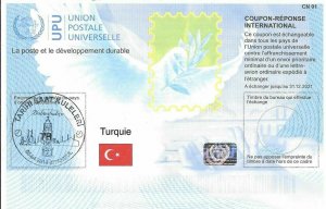 TURKEY - (IRC) INT. REPLY COUPON (exp. 31.12.2021) (FIRST DAY POSTMARKED-01) 
