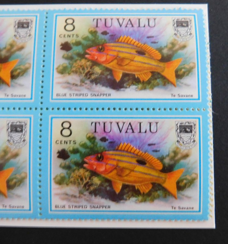 Tuvalu 101 104 106 108 Complete Booklet Marine Life Fish MNH 1979