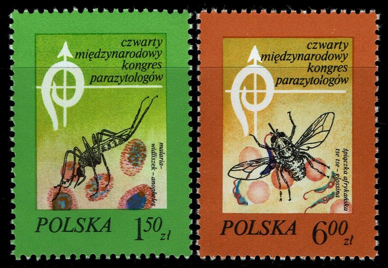 Poland #2274-75  MNH - International Parasitological Congress  (1978)