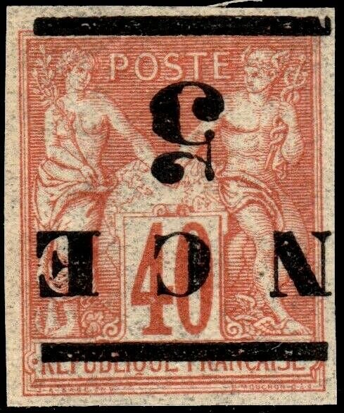 NOUVELLE-CALÉDONIE - N°6a 5c/40c SAGE Surcharge Renversée Neuf* (variété)