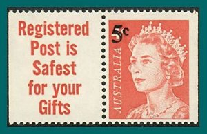 Australia 1967 Queen Elizabeth Surcharge, tabbed MNH #398,SG414