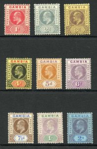 Gambia SG73/83 1d to 2/- colour change M/M Cat 111 pounds 