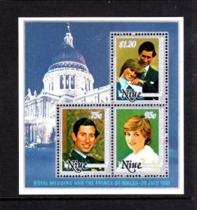 NIUE #340-342a  1981  ROYAL WEDDING   MINT  VF NH  O.G  S/S OF 3