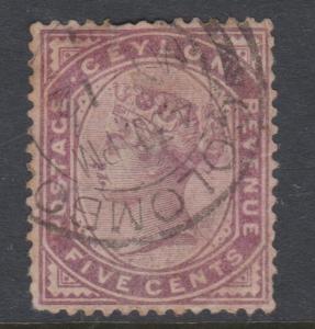 Ceylon 1886 5c Lilac Sc#131 Used