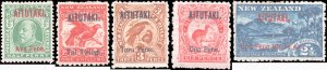 Aitutaki #3-7, Complete Set(5), 1903, Hinged