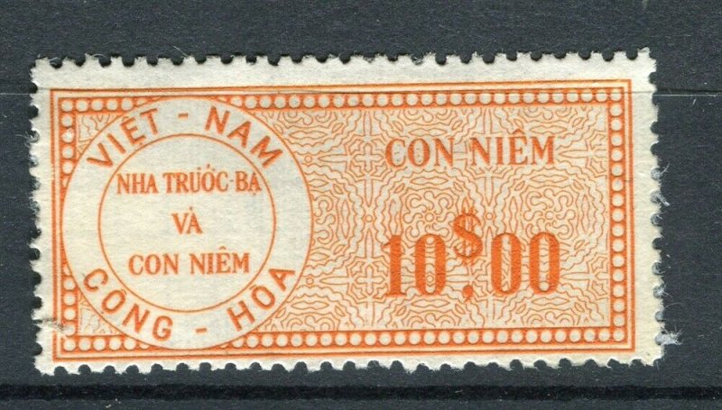 VIETNAM; Early CONG-HOA revenue issue Mint unused $10. value ( paper adhesion)