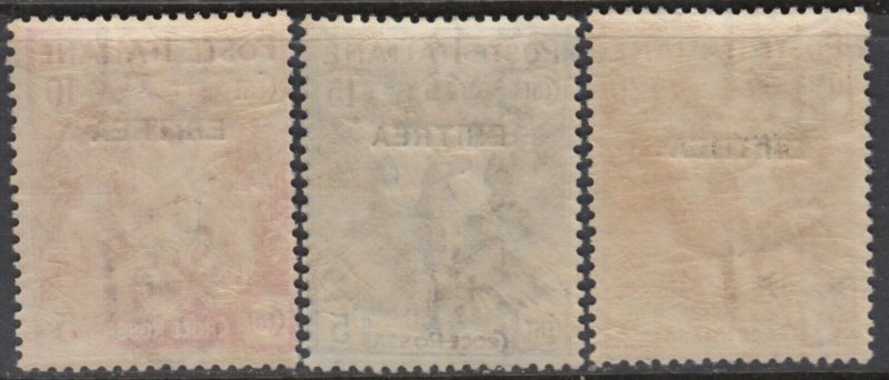 Italy Eritrea Red Cross n.41+42+44 MNH** cat 275$ (42+44 Super centered)