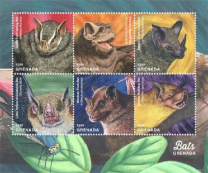Grenada 2017 - Bats of Grenada - Sheet of 6 Stamps - Scott #4217 - MNH
