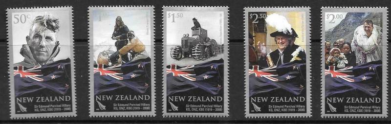 NEW ZEALAND SG3101/5 2008 SIR EDMUND HILLARY   MNH