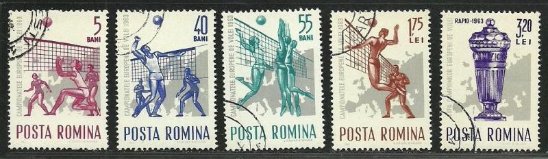 Romania 1963 Very Fine Used Never Hinged Stamps Set  Sports  