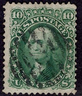 US Stamp #68 10c Washington USED SCV $55. SON Cancel.