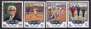 Fujeira (1970) #Mi 533-36 Air Mail used (CTO). Olympics. Complete set