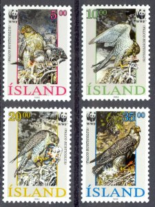 Iceland Sc# 762-765 MH 1992 Falco rusticolus