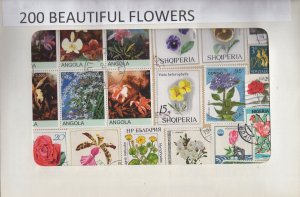 A Nice Selection Of 200 All Different Topicals. Flowers.   #02 TOP51