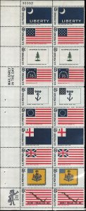 US Scott# 1354a  1968 6c red, gold & bl Litho&Historic Flags '; TAGGED