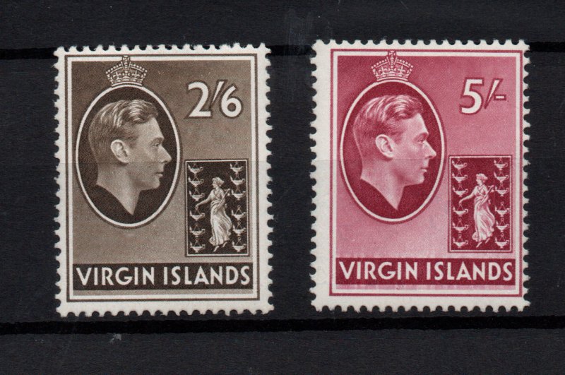 British Virgin Islands 1942 2s 6d & 5/- SG118A-119A LHM WS31132