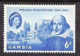 Gambia-Sc#192- id7--unused NH Omnibus  set-Shakespeare-1964-