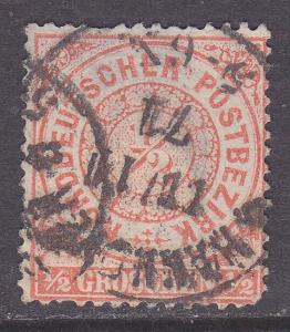 N German Confed sc#15 1869 1/2g Numeral used