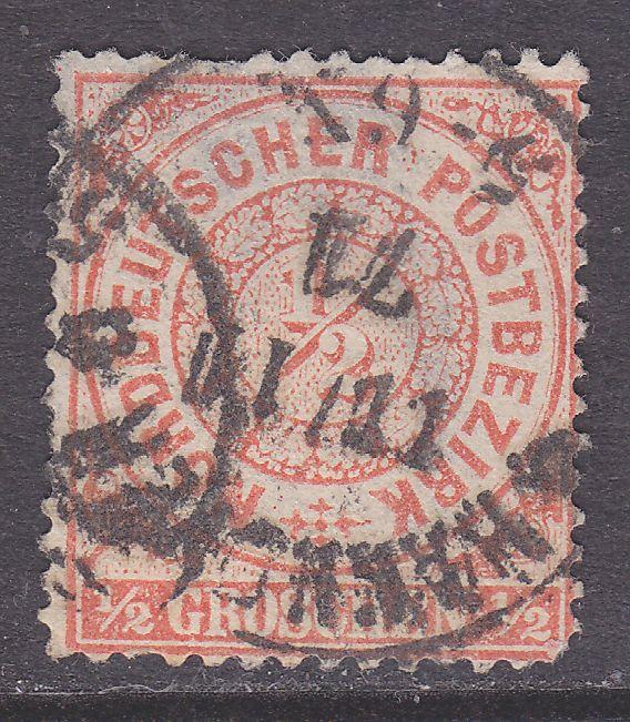 N German Confed sc#15 1869 1/2g Numeral used