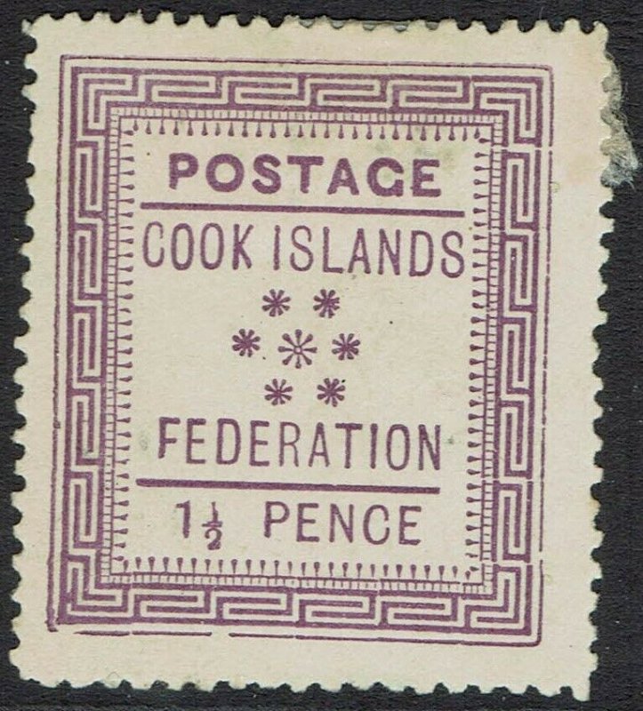 COOK ISLANDS 1892 TYPE SET 1ST ISSUE 11/2D