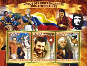 BENIN HEROES OF INDEPENDENCE OF SOUTH AMERICA CHE GUEVARA BOLIVAR MIRANDA