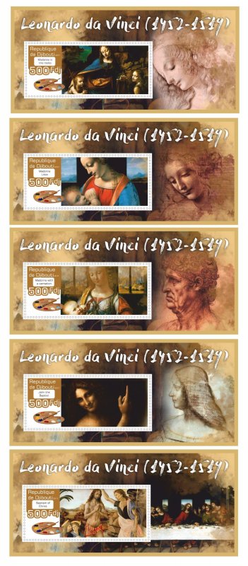 Stamps.Art, painting, Leonardo Da Vinci 2017 year 19 sheets perforated MNH**