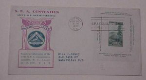 US FDC S.P.A. CONVENTION SHEETLET 1937 CACHET ADDRESSED