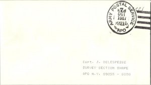 United States A.P.O.'s Soldier's Free Mail 1987 Army Postal Service, APO 0921...