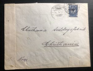 1914 Bjorneborg Finland Russia Occupation Censored Cover To Oslo Norway