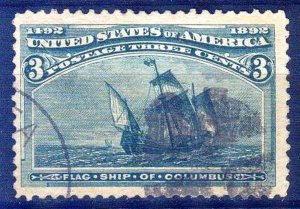 United States USA 1893 C. Columbus Discovery of America Sc. 232 Used