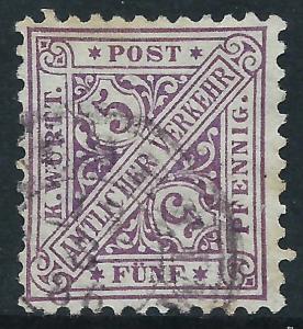 Wurttemberg, Sc #O97, 5pf Used