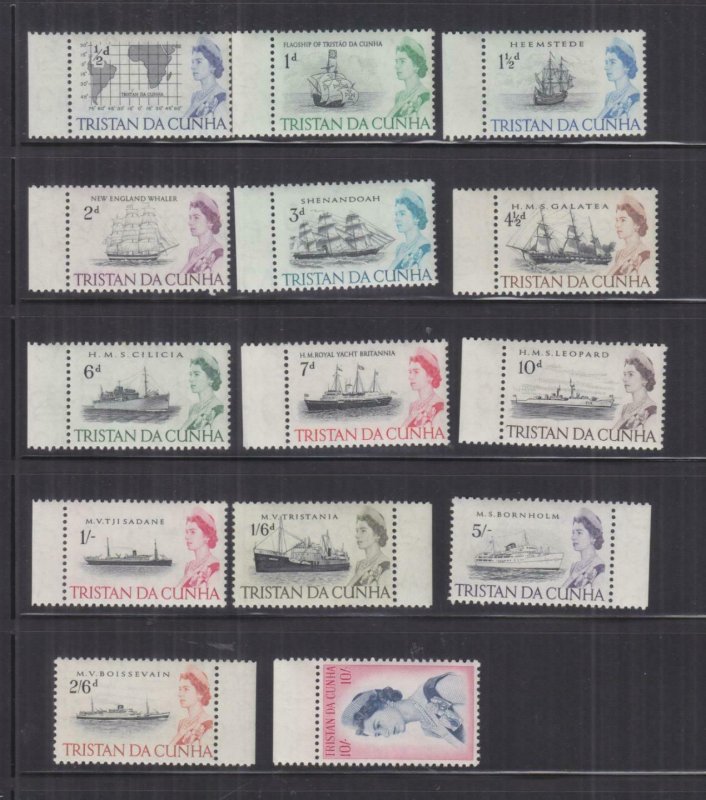 TRISTAN DA CUNHA, 1965 original set of 14, marginal mnh.