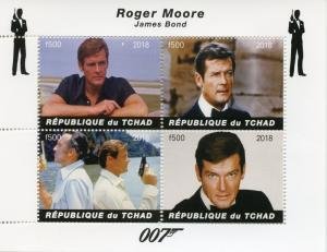 Chad 2018 JAMES BOND ROGER MOORE Sheet Perforated Mint (NH)