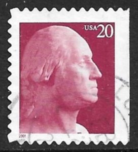 USA 2001 20c George Washington Booklet Stamp Sc 3482 VFU