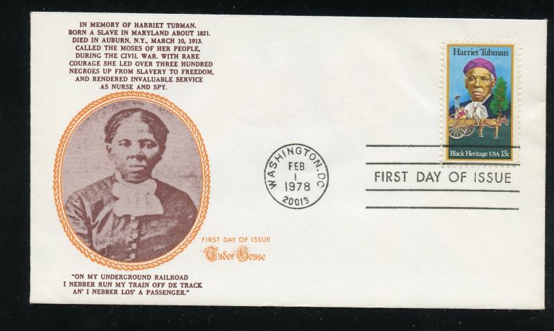 US 1744 Harriet Tubman UA Tudor House cachet FDC