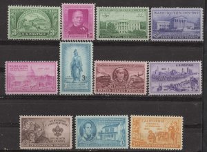 USA # 987-997  All 1950 Commemoratives  (11)  Mint NH