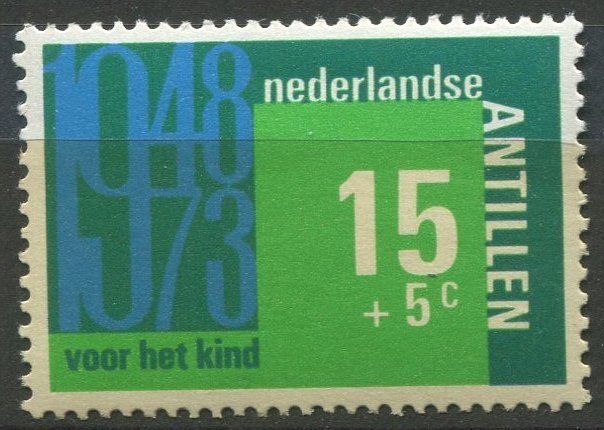 Netherlands Antilles Sc#B125 MNH, 15c+5c multi, Youth Welfare (1973) 25th Ann...