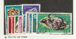 Nigeria, Postage Stamp, #184//197 Used, 1965-66 Animals, JFZ