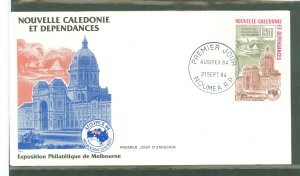 New Caledonia C200 1984 150fr Philatelic Exposition of Melbourne (Australia) on an unaddressed cacheted first day cover.