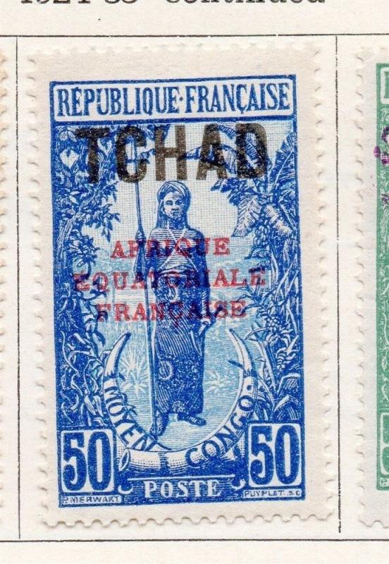 Tchad 1924-33 Early Optd Issue Fine Mint Hinged 50c. 170956