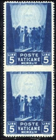 Vatican 101 Error F - VF NH Vertical Pair Imperf Between