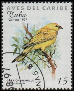 Cuba 3848 - Cto - 15c Saffron Finch (1997)